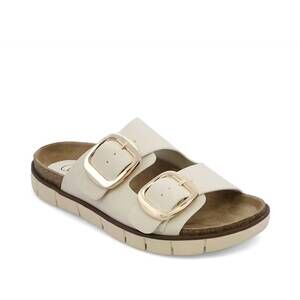 NEW MIA SHOES women's mylaa platform footbed buckle sandals in seashell